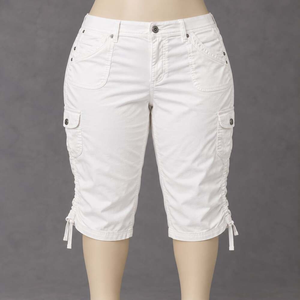 Gloria Vanderbilt Lana Capri Pants Women’s 18 White Cargo Utility NWT Plus Size